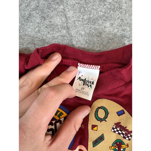 VINTAGE 90s NASCAR Racing Yosemite Sam Sweatshirt Toddler 2T Red Looney Tunes - Picture 6 of 7